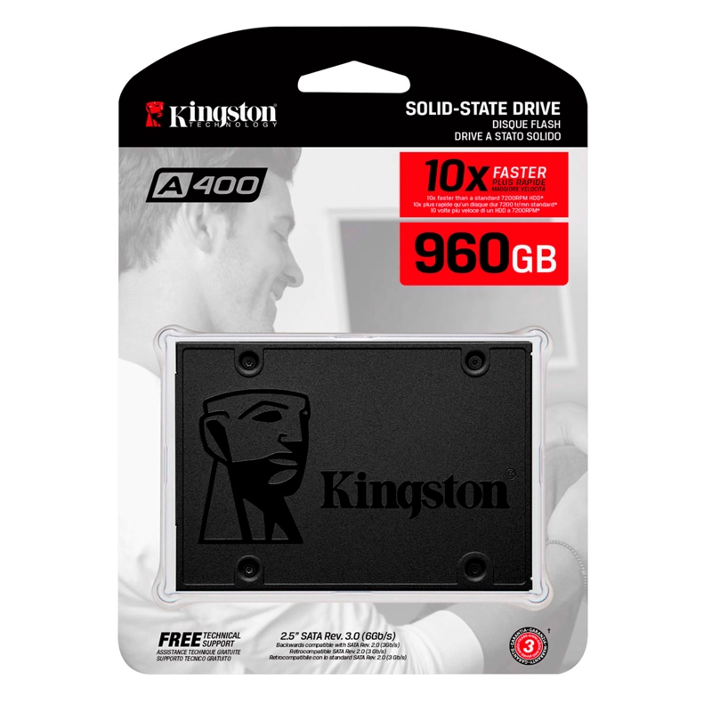 DISCO SOLIDO SSD INTERNO KINGSTON A400 960GB 6GB/S 500MB/S - 1