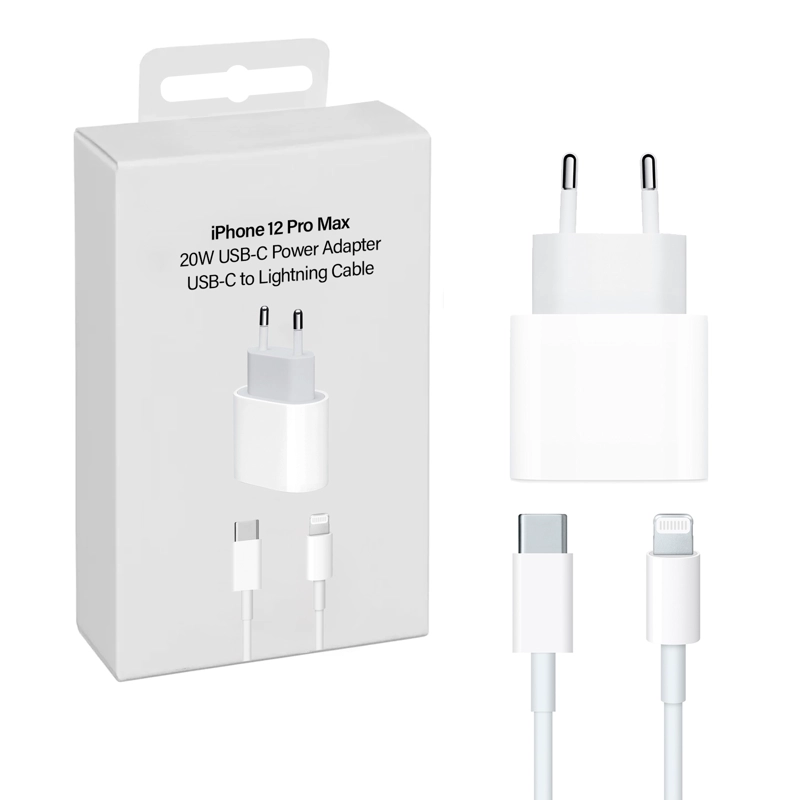 GENÉRICO CARGADOR COMPATIBLE CON IPHONE 12 PRO MAX 20W + CABLE
