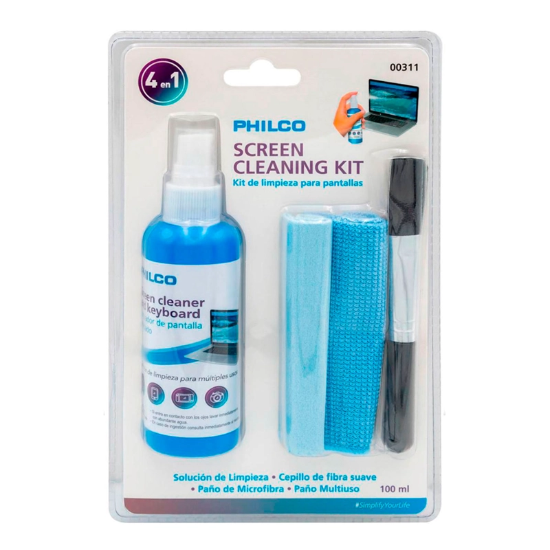 KIT DE LIMPIEZA 4EN1 PHILCO PANTALLAS NOTEBOOK TV PS5 100ML - 4