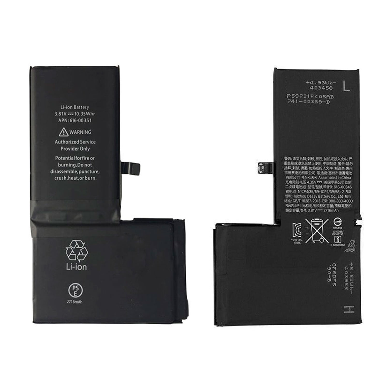ELLENNE Batteria Per IPhone X 2716mAh – Nuova Con Zero Cicli, Kit Attrezzi Incluso Per Sostituzione Fai-da-te