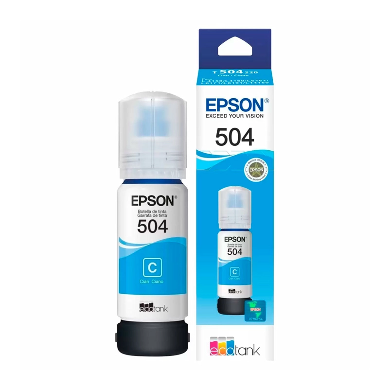 TINTA BOTELLA EPSON T504 70ML ECOTANK CYAN C13T03N22A - 2