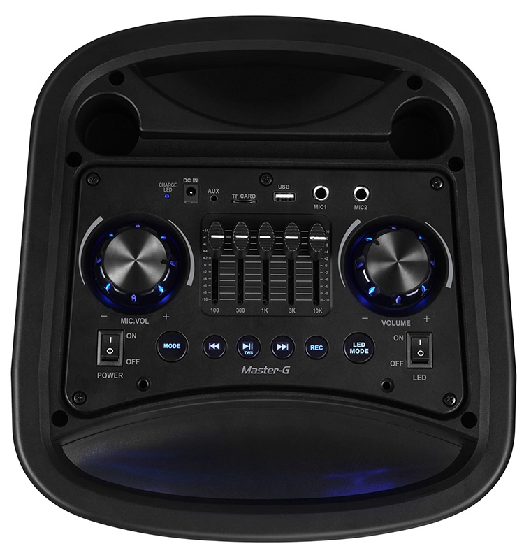 PARLANTE MASTERG KARAOKE PHANTOM BLUETOOTH 8IN X2 60W TWS EQ - 4