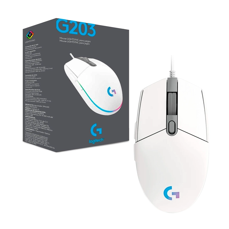 MOUSE GAMER USB OPTICO LOGITECH G203 LIGHTSYNC 200-8000DPI - 1