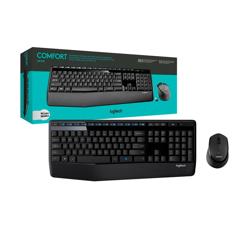 KIT TECLADO Y MOUSE INALAMBRICO LOGITECH MK345 RF USB 2.4GHZ - 1