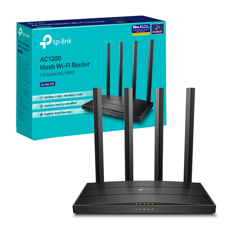 ROUTER INALAMBRICO TP-LINK ARCHER C6 AC1200 DUAL BAND 5GHZ - 1
