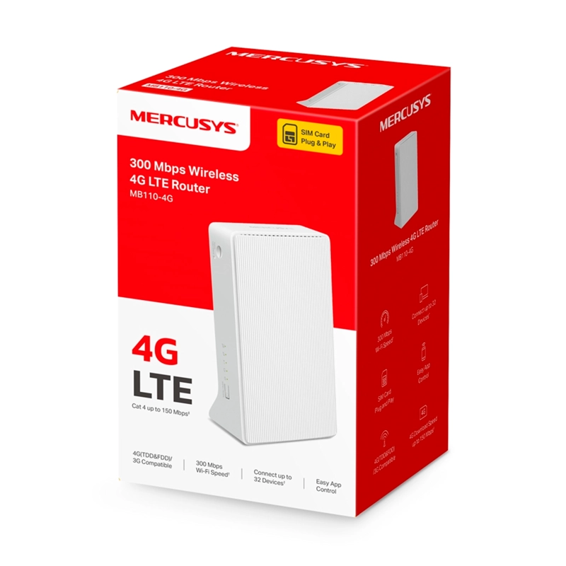 ROUTER INALAMBRICO MERCUSYS MB110-4G SIM 4G LTE 300MBPS - 4