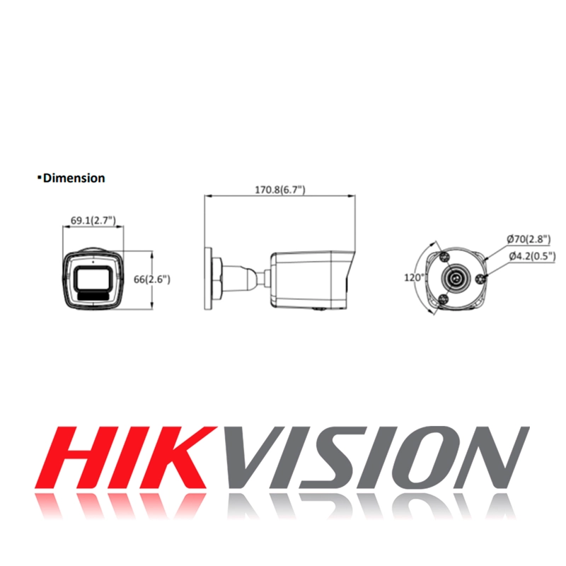 CAMARA IP BALA HIKVISION SMART HYBRID LIGHT 2MP IR30M IP67 - 5