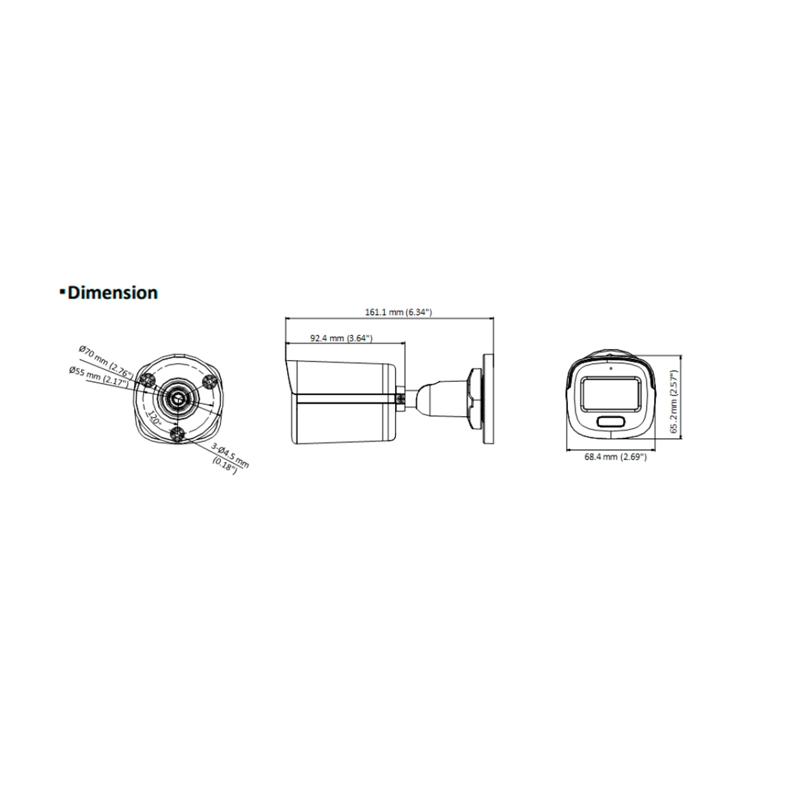 CAMARA DE SEGURIDAD ANALOGA BALA HIKVISION COLORVU 3K AUDIO - 4