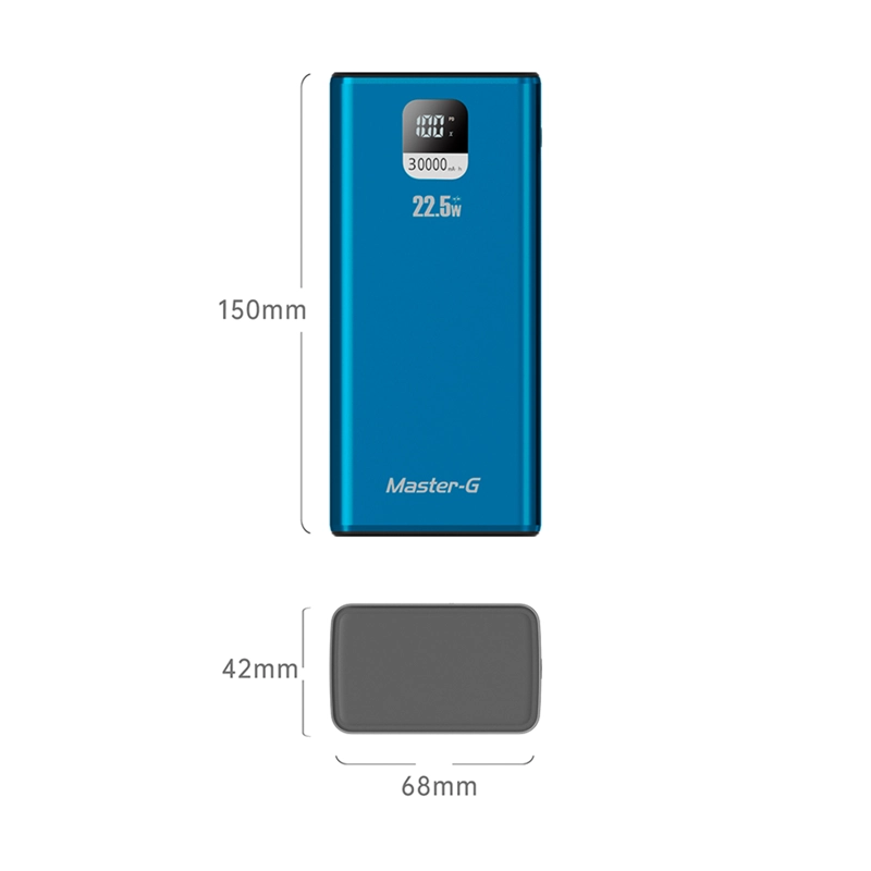CARGADOR PORTATIL BATERIA POWER BANK MASTER-G 30000MAH 22.5W - 9