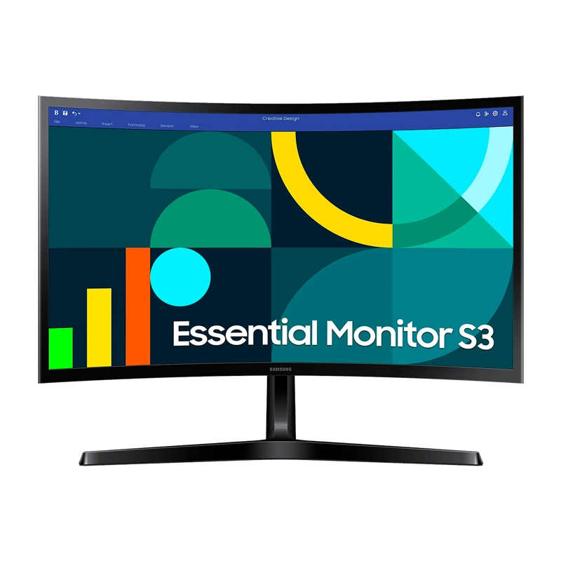 MONITOR CURVO SAMSUNG ESSENTIAL S3 24IN FHD 100HZ 4MS VESA - 1