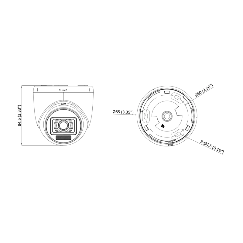 CAMARA DE SEGURIDAD ANALOGA DOMO HIKVISION 2MP 2.8MM IR20M - 4