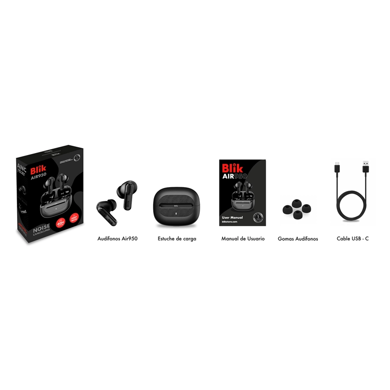 AUDIFONOS BLUETOOTH BLIK AIR 950 TWS CANCELACION DE RUIDO - 3