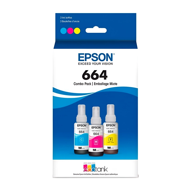 PACK 3 BOTELLAS TINTA EPSON T664520 CYAN MAGENTA AMARILLO - 6