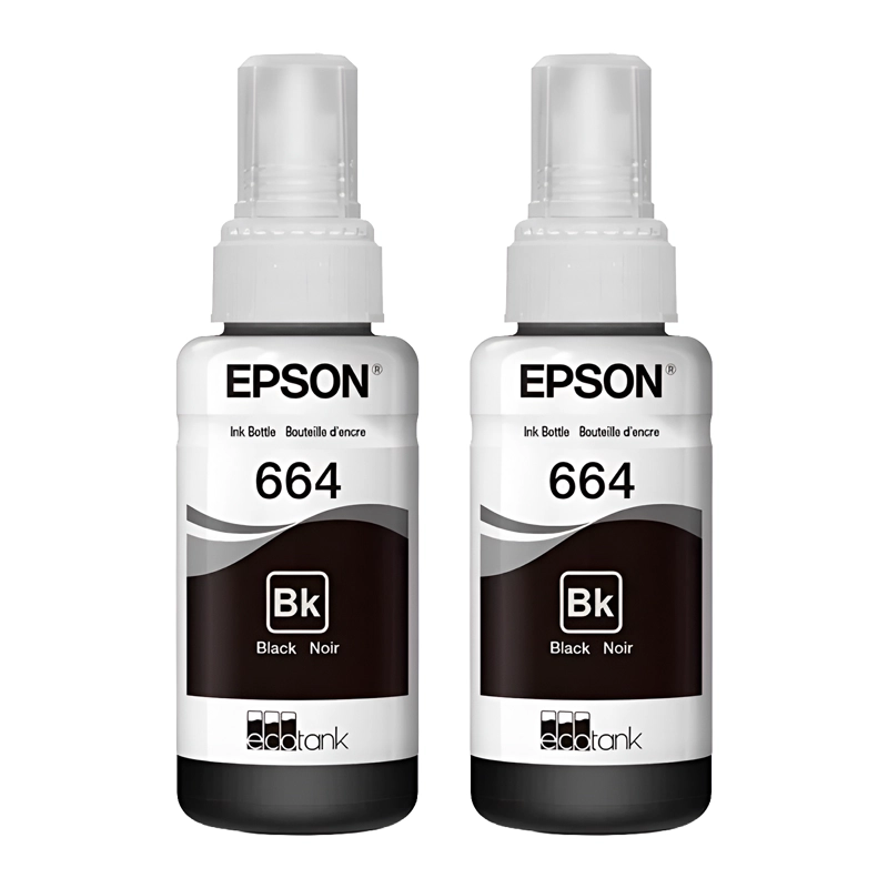 PACK 2 BOTELLAS TINTA EPSON T664 COLOR NEGRO 70ML 4000 PAG - 3