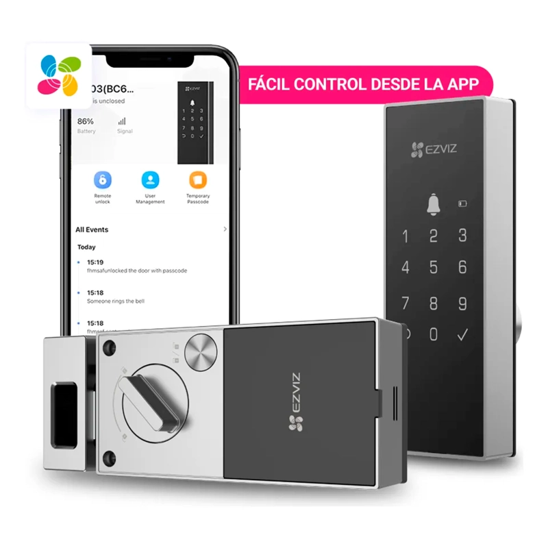 CERRADURA INTELIGENTE WIFI EZVIZ DL03 PRO CON HUELLA DIGITAL - 4