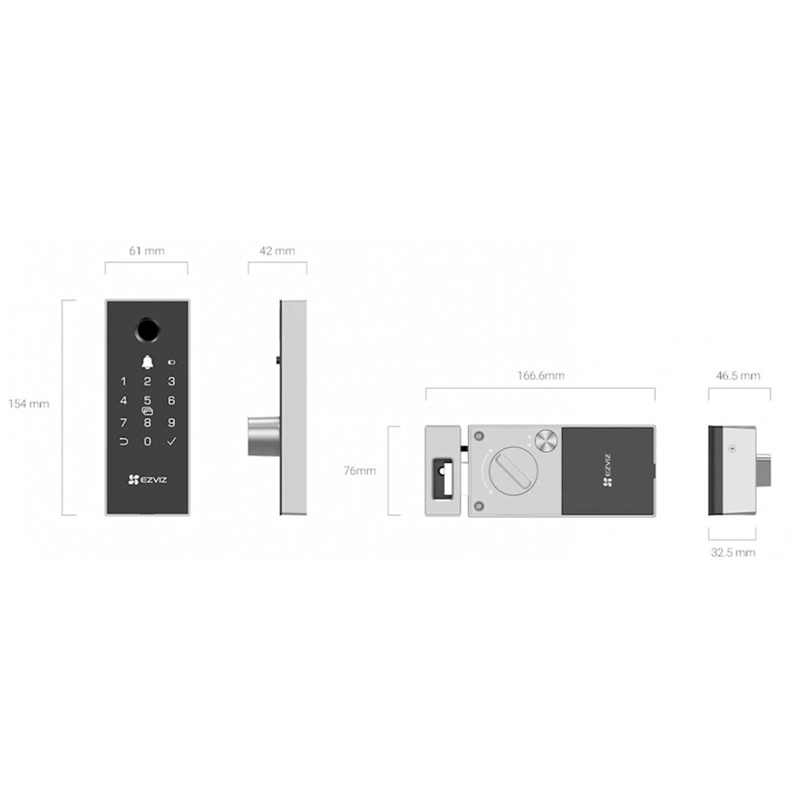 CERRADURA INTELIGENTE WIFI EZVIZ DL03 PRO CON HUELLA DIGITAL - 5