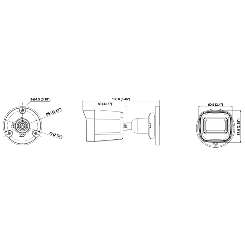 CAMARA MINI BALA HIKVISION EXIR FIXED IP 2MP IP67 H.265 PLUS - 4