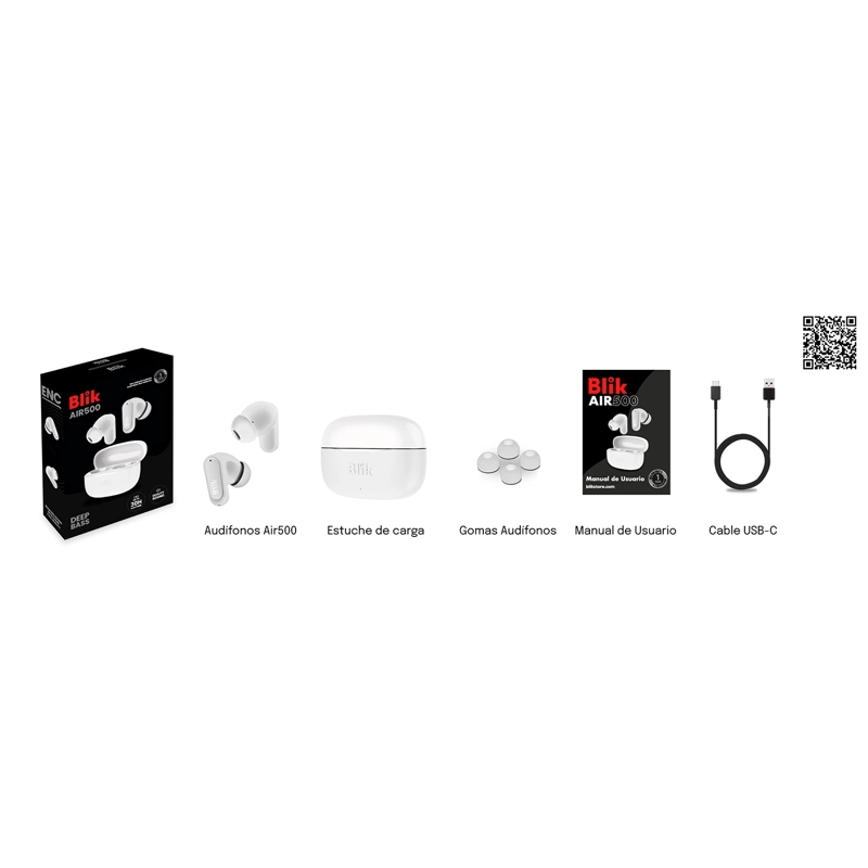 AUDIFONOS BLUETOOTH BLIK AIR500 TWS IP54 ENC BAJOS PROFUNDOS - 7