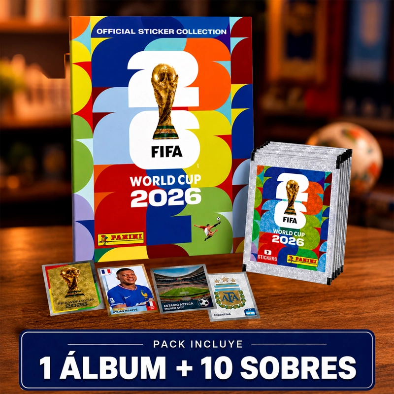 PACK ALBUM PANINI + 10 SOBRES 70 LAMINAS FIFA MUNDIAL 2026 - 1