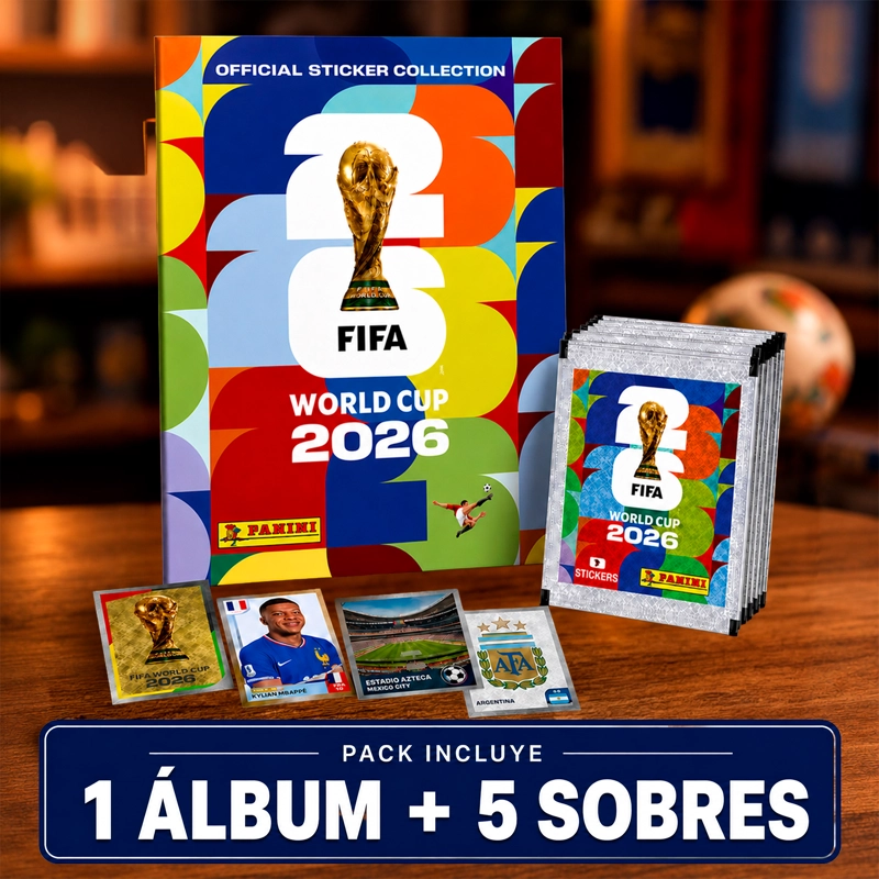 PACK ALBUM PANINI + 5 SOBRES 35 LAMINAS FIFA MUNDIAL 2026 - 1