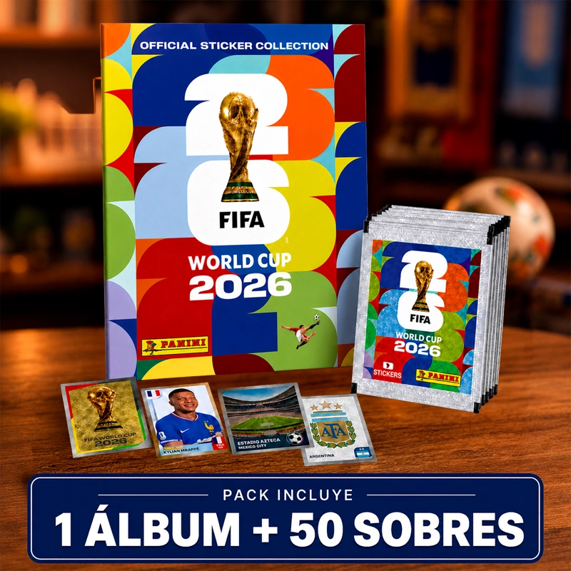 PACK ALBUM PANINI + 50 SOBRES 350 LAMINAS FIFA MUNDIAL 2026 - 1