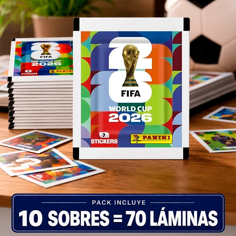 PACK DE 10 SOBRES DE LAMINAS PANINI MUNDIAL 2026 70 LAMINAS - 1