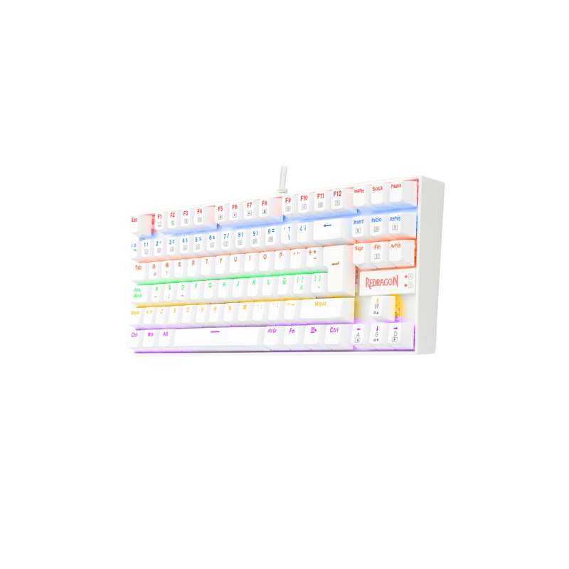 TECLADO GAMER REDRAGON KUMARA K552 BLANCO RAINBOW TENKEYLESS - 1