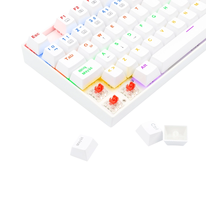 TECLADO GAMER REDRAGON KUMARA K552 BLANCO RAINBOW TENKEYLESS - 8