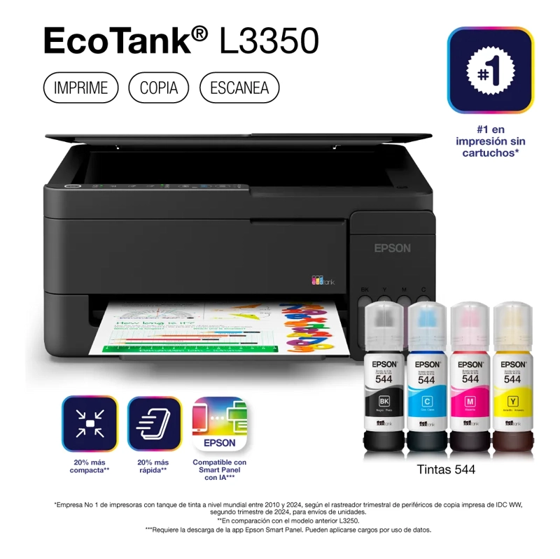 IMPRESORA MULTIFUNCIONAL EPSON ECOTANK L3350 WIFI COLOR USB - 2