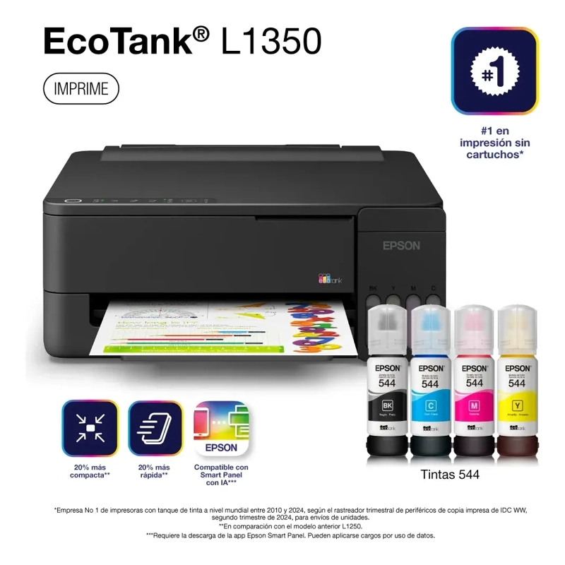 IMPRESORA EPSON ECOTANK L1350 WIFI COLOR TINTA CONTINUA USB - 3