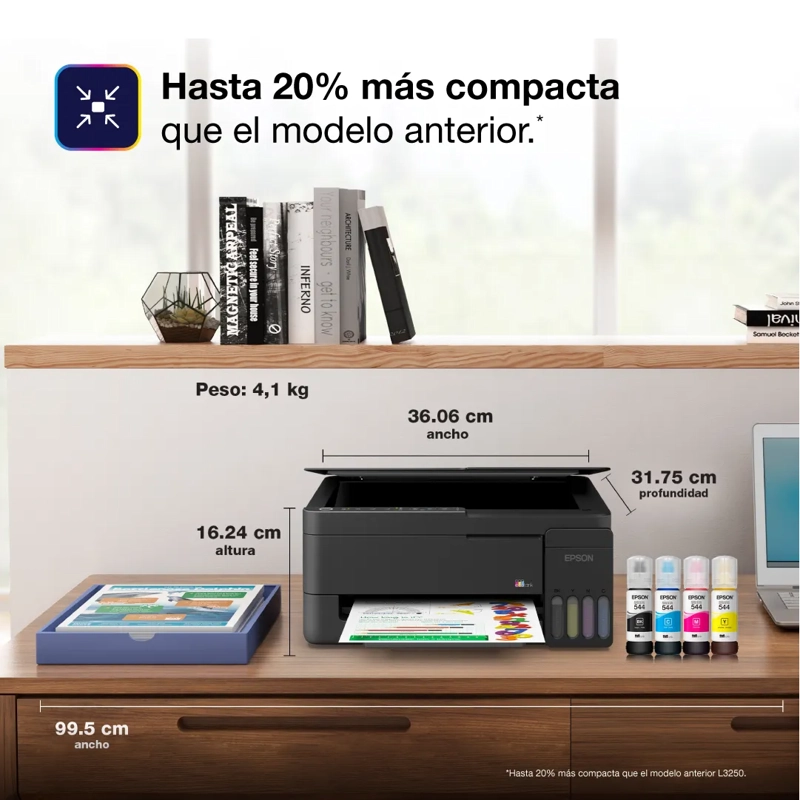 IMPRESORA EPSON ECOTANK L1350 WIFI COLOR TINTA CONTINUA USB - 8