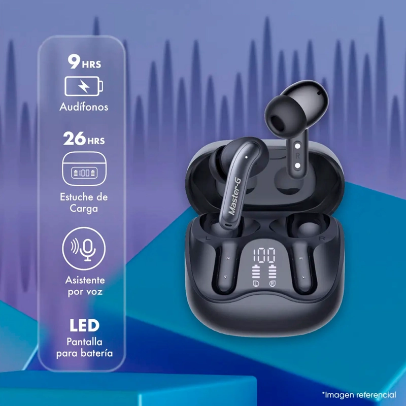 AUDIFONOS BLUETOOTH 5.4 MASTER-G MGBUDS60B TWS ANC CON APP - 2