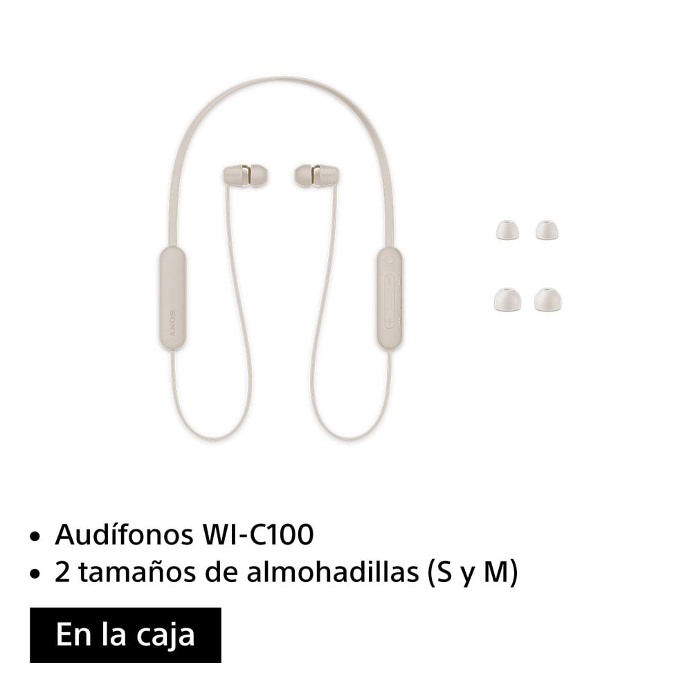 AUDÍFONOS SONY WI-C100C INTERNOS BLUETOOTH CREMA - 5