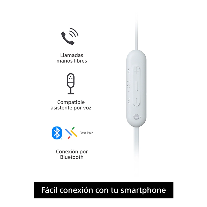 AUDÍFONOS SONY WI-C100W INTERNOS BLUETOOTH BLANCO - 4
