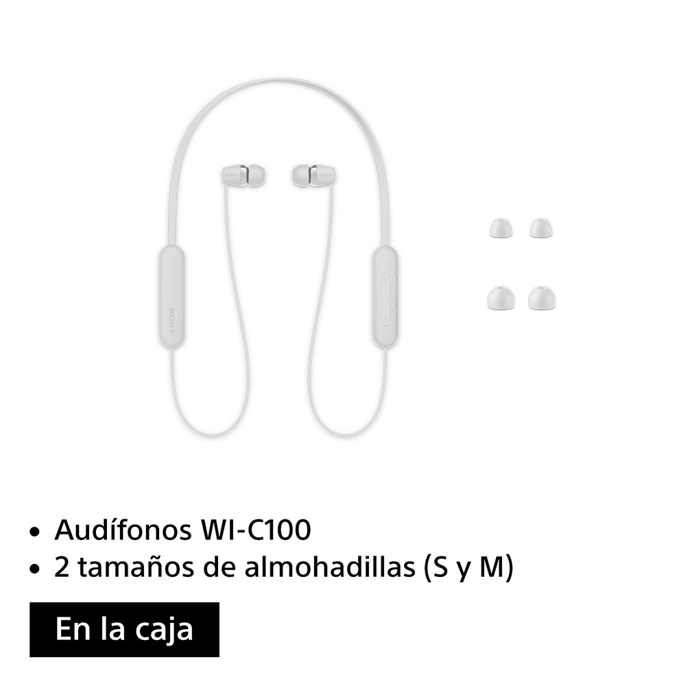AUDÍFONOS SONY WI-C100W INTERNOS BLUETOOTH BLANCO - 5