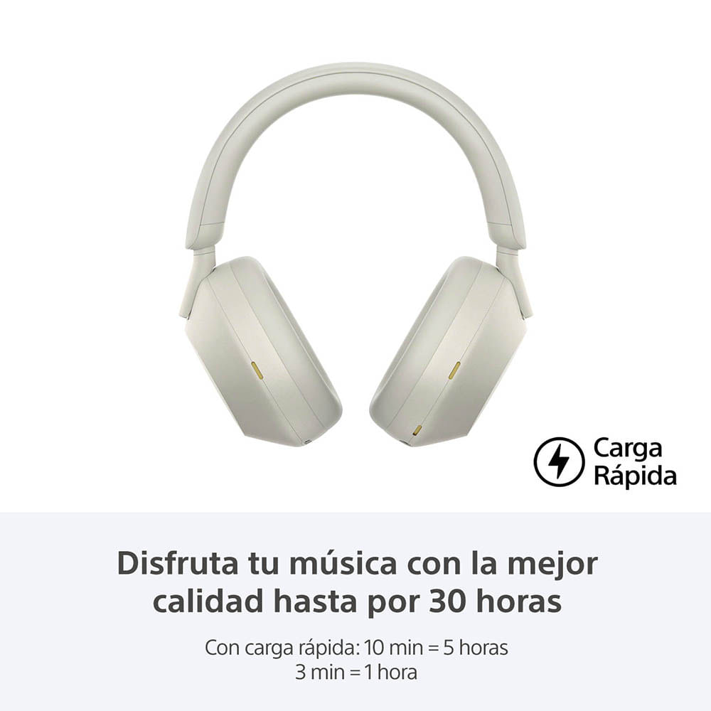 AUDÍFONOS SONY WH-1000XM5 NOISE CANCELLING BLUETOOTH PLATA - 7