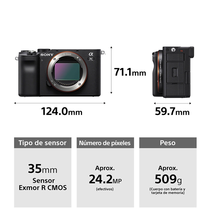 CÁMARA SONY ILCE-7CL/B HDMI COMPACTA FULL-FRAME ALPHA 7C - 2