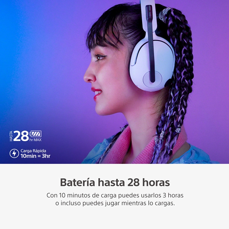 AUDÍFONOS GAMER SONY WH-G500WZ UC INZONE H5 JUEGOS BLUETOOTH - 7
