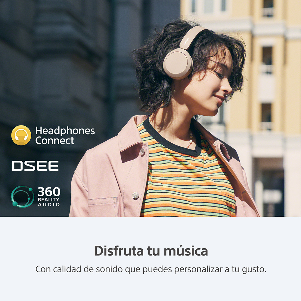 AUDÍFONOS SONY WH-CH520CZ BLUETOOTH CREMA - 3