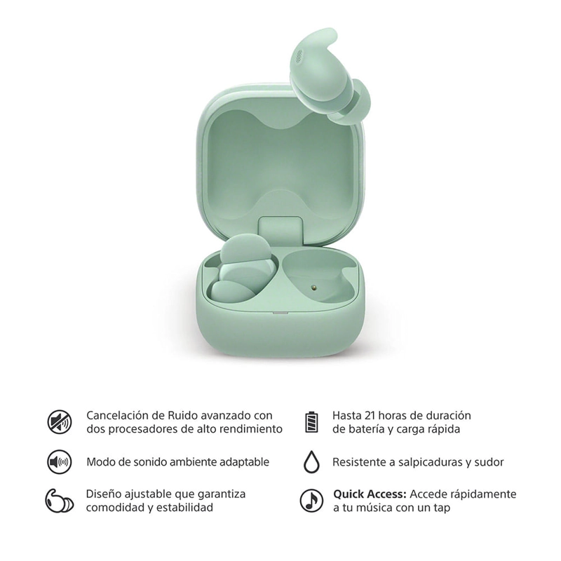 AUDIFONOS INALAMBRICOS CON NOISE CANCELING LINKBUDS FIT VERDE - 3