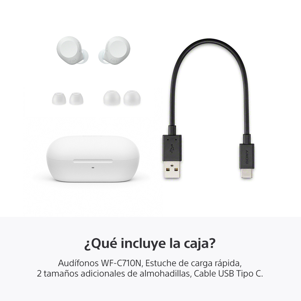 AUDIFONOS INALAMBRICOS CON NOISE CANCELLING WF-C710N BLANCO - 7