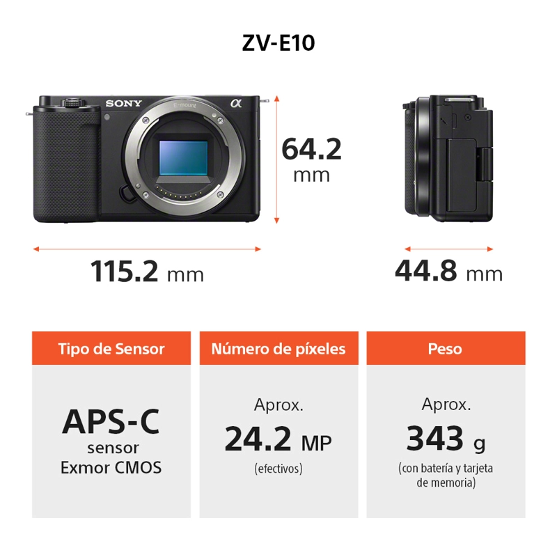 CAMARA VLOGGER CON LENTE INTERCAMBIABLE SONY ZV-E10K - 2