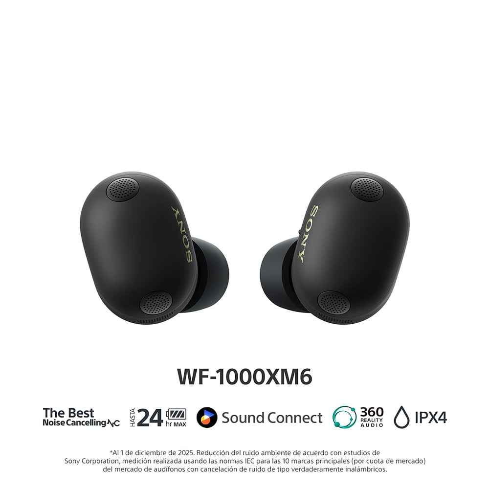 AUDIFONOS INALAMBRICOS NOISE CANCELLING SONY WF-1000XM6 NEGRO - 4