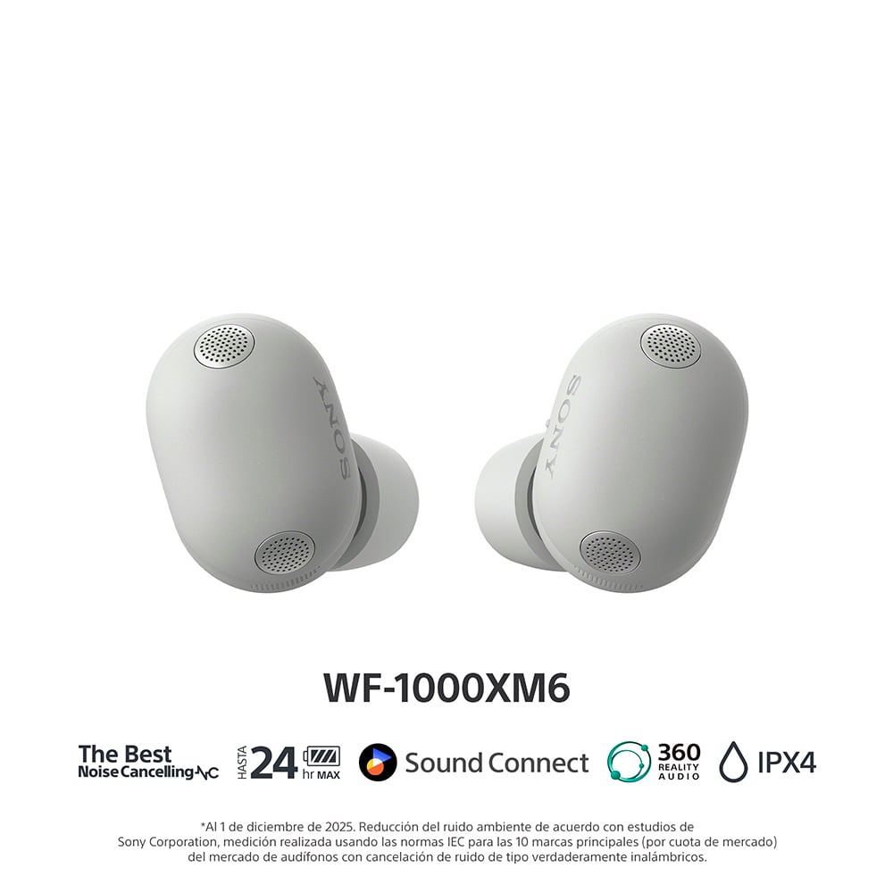 AUDIFONOS INALAMBRICOS NOISE CANCELLING SONY WF-1000XM6 GRIS - 4