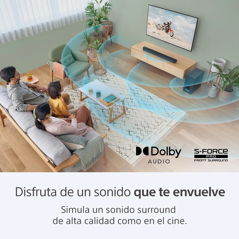BARRA DE SONIDO DE 2.1 CANALES CON POTENTE SUBWOOFER INALAMBRICO HT-S400 - 3
