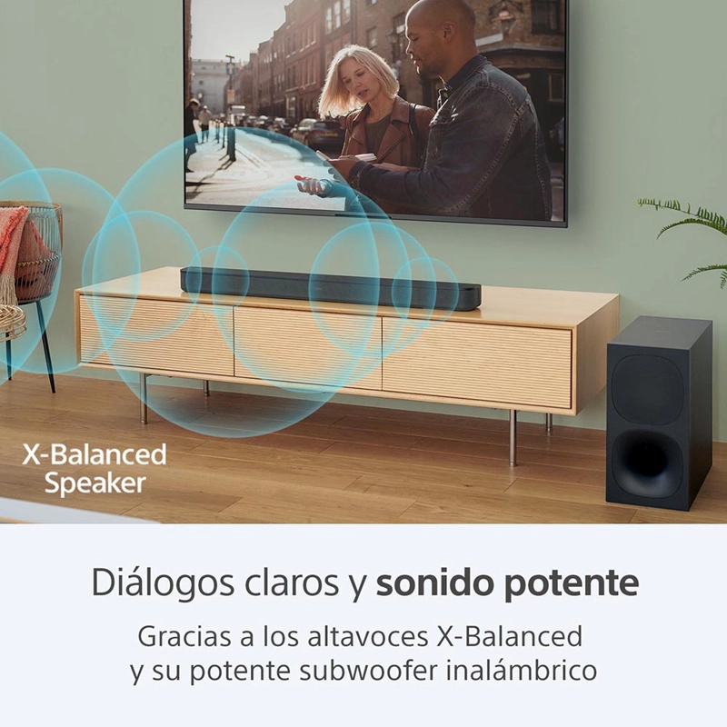 BARRA DE SONIDO DE 2.1 CANALES CON POTENTE SUBWOOFER INALAMBRICO HT-S400 - 4