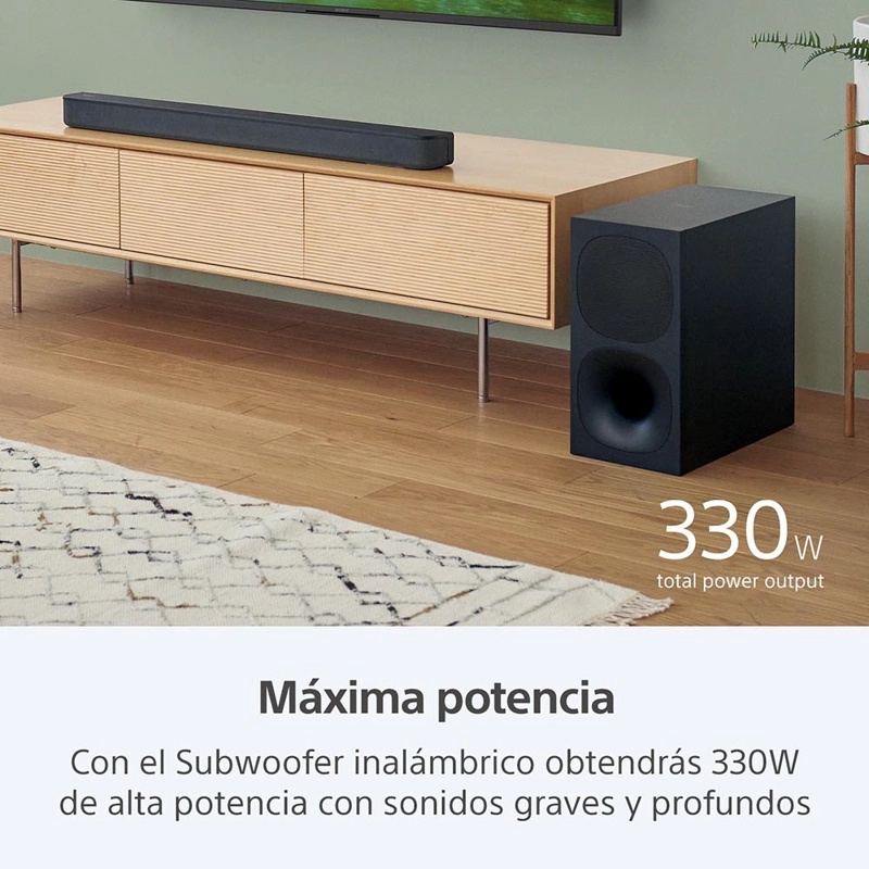 BARRA DE SONIDO DE 2.1 CANALES CON POTENTE SUBWOOFER INALAMBRICO HT-S400 - 7