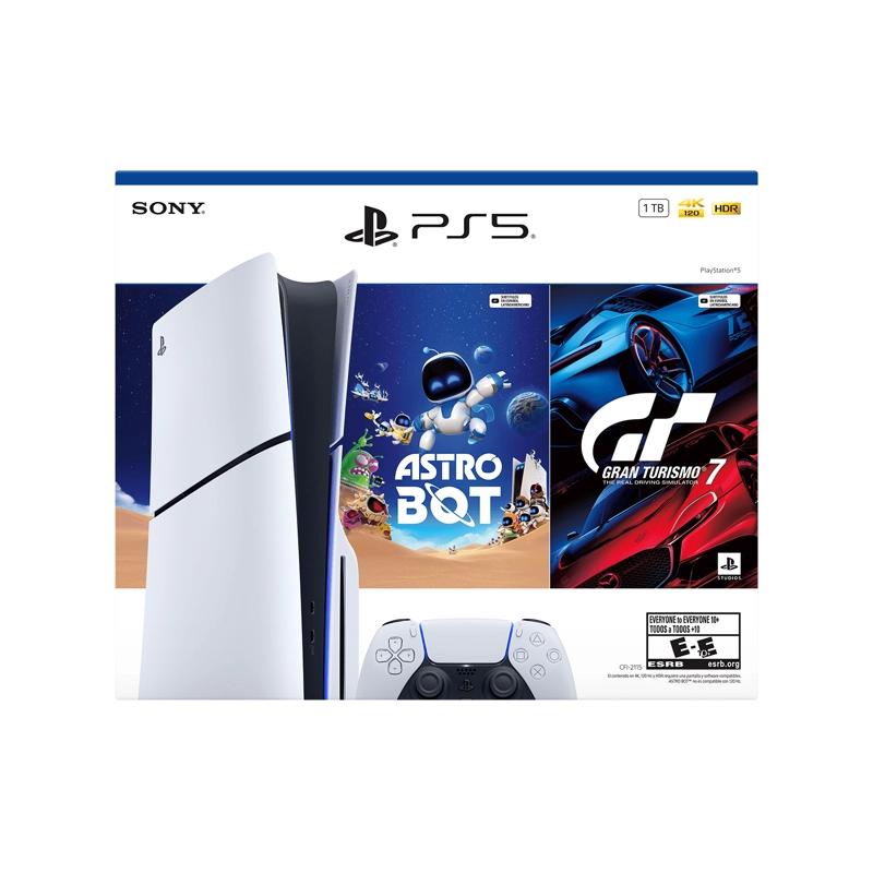 PAQUETE DE CONSOLA PLAYSTATION 5 EDICION ESTANDAR CON ASTRO BOT Y GRAN TURISMO 7 - 2