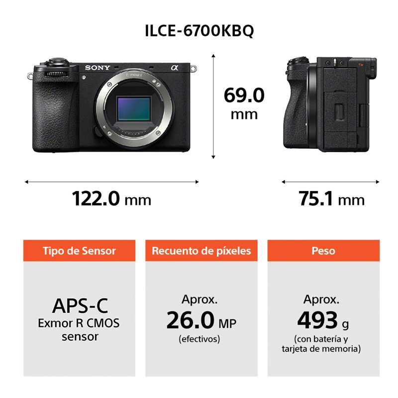 CAMARA SONY APS-C A6700 PREMIUM ILCE-6700K - 3
