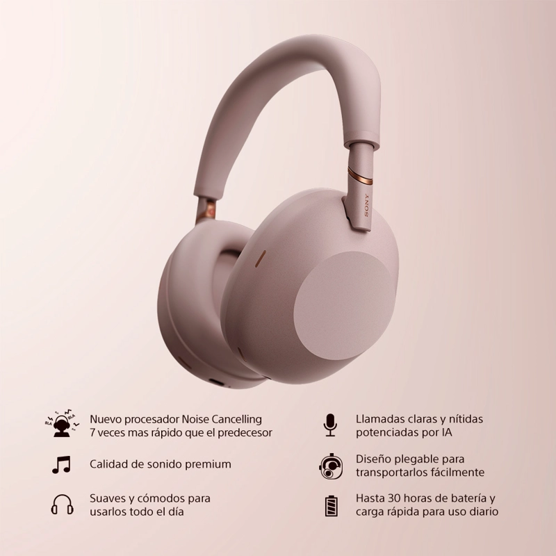 AUDIFONOS BLUETOOTH NOISE CANCELLING WH-1000XM6 ROSADO SONY - 2